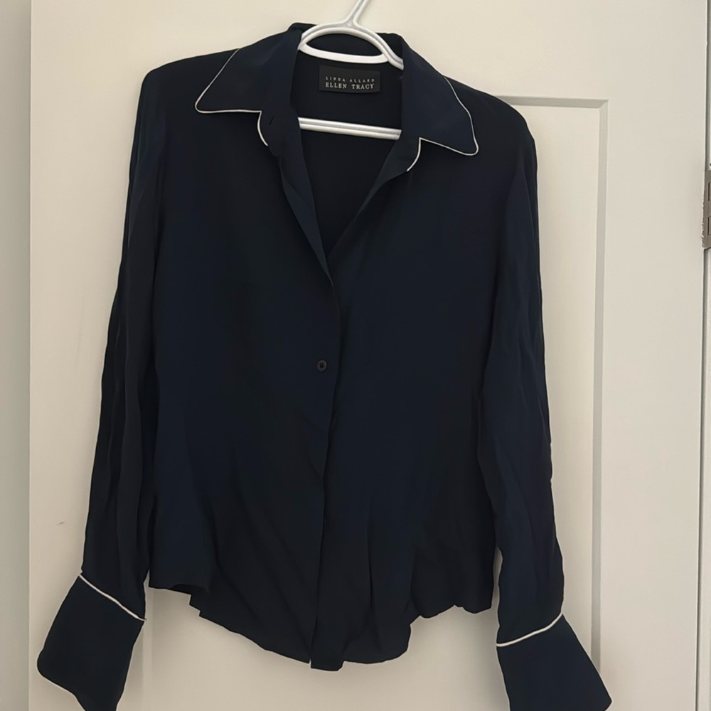 Vintage Ellen Tracy 100% Silk Blouse size 4